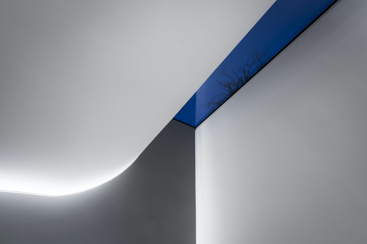 narrow skylight in the roof
