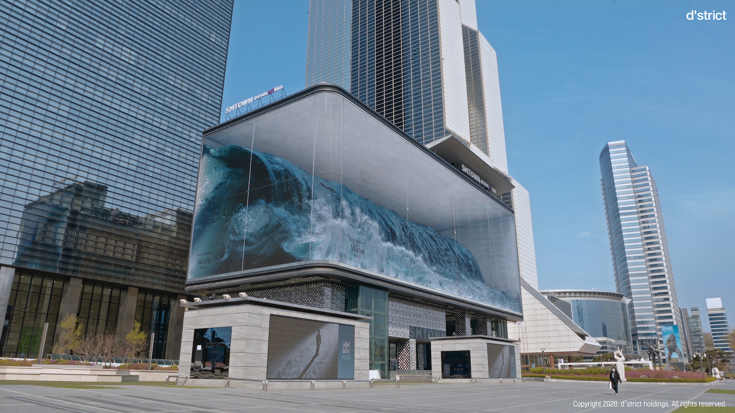 视频是韩国SM公司大楼外的海浪屏幕#科技_哔哩哔哩 (゜-゜)つロ 干杯~-bilibili
