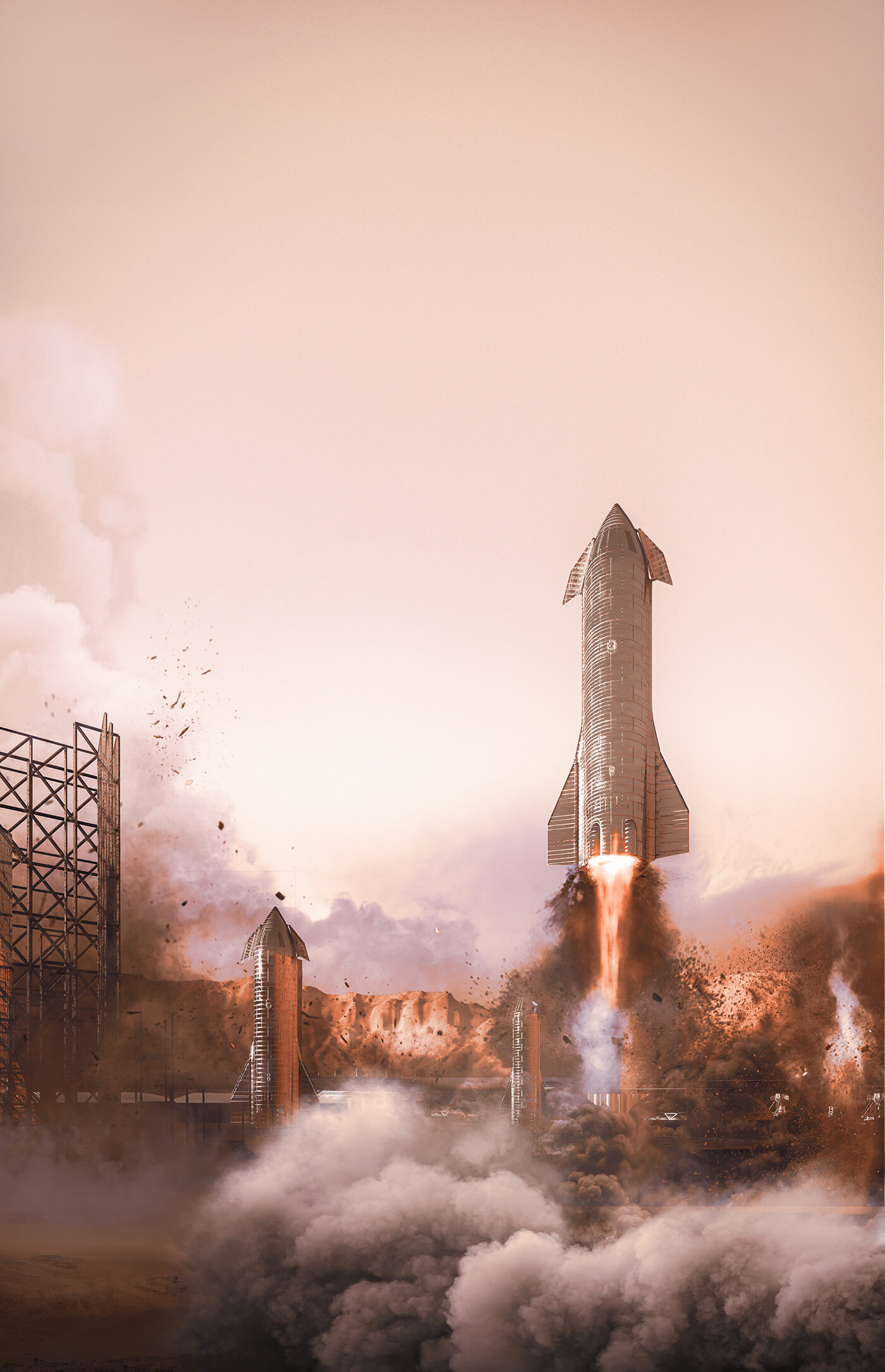 spaceships on Mars
