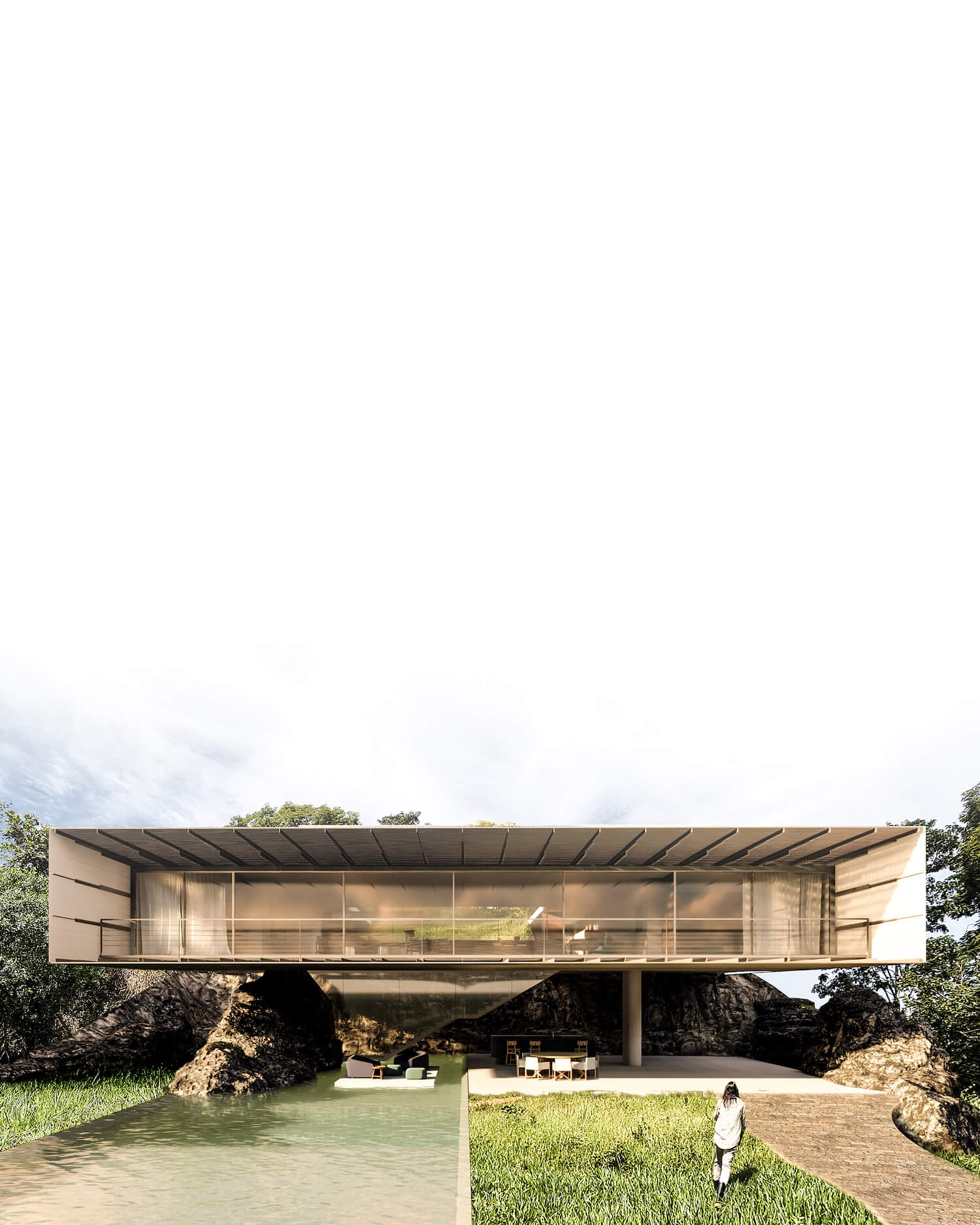 contemporary home with infinity pool